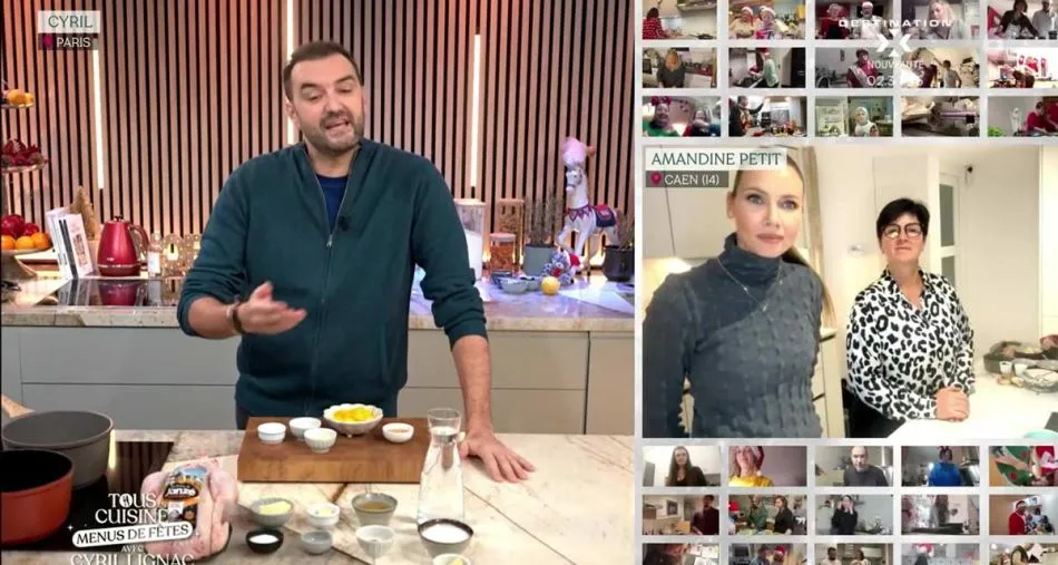 Amandine Petit (Miss France 2021) invitée de Tous en cuisine avec Cyril Lignac sur M6.