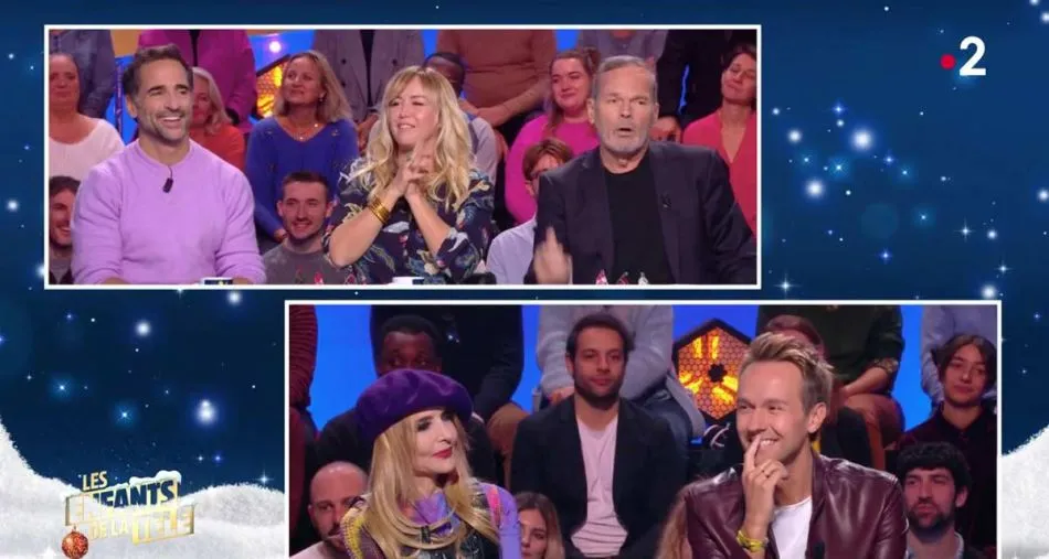 Florent Peyre, Enora Malagré, Laurent Baffie, Jeanne Mas et Cyril Féraud étaient les invités de Laurence Boccolini dans Les enfants de la télé sur France 2.