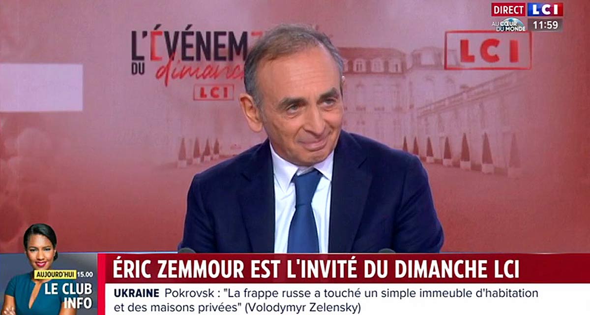 Éric Zemmour offre un nouveau record d’audience à LCI