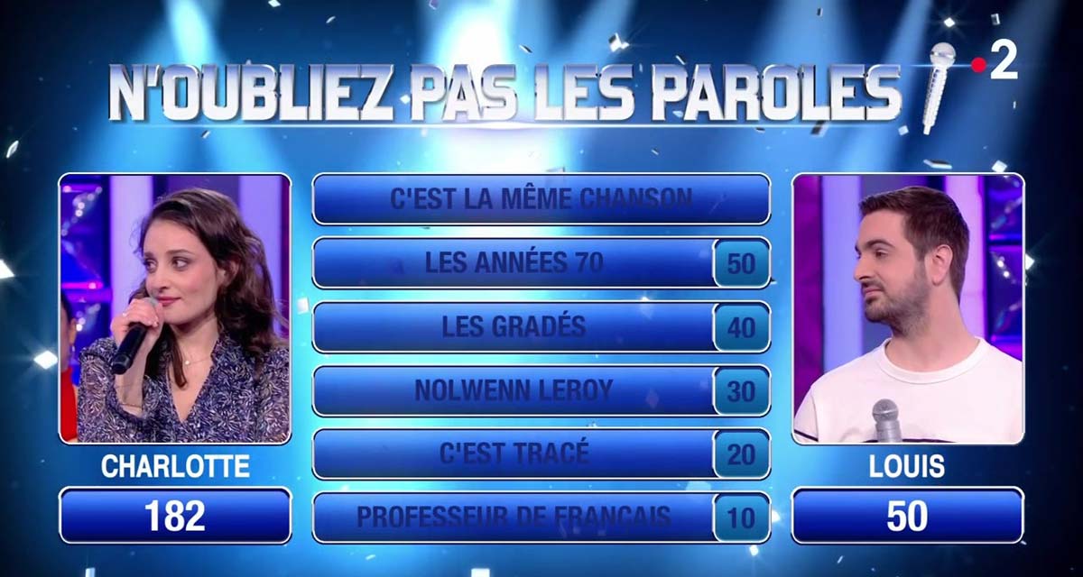 N’oubliez pas les paroles : Nagui freine les révélations d’une candidate, le maestro Louis éliminé par Charlotte sur France 2 