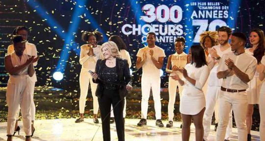 300 chœurs, chansons des années 70 : Mireille Mathieu, Daniel Guichard, Gérard Lenorman, Lenni-Kim, Annie Cordy, Sheila...  sur France 3 face au Monde des Enfoirés