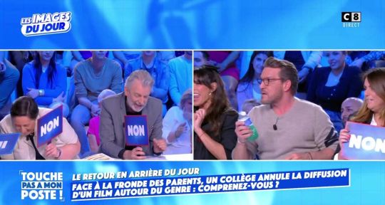 Touche pas à mon poste : Cyril Hanouna défend Yann Barthès, Benjamin Castaldi jette sa bouteille sur Gilles Verdez en direct sur C8