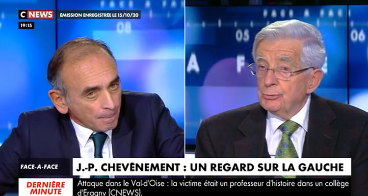 Face à l’info : Eric Zemmour face à une horrible prophétie de Jean-Pierre Chevènement, Christine Kelly enchaîne les records historiques